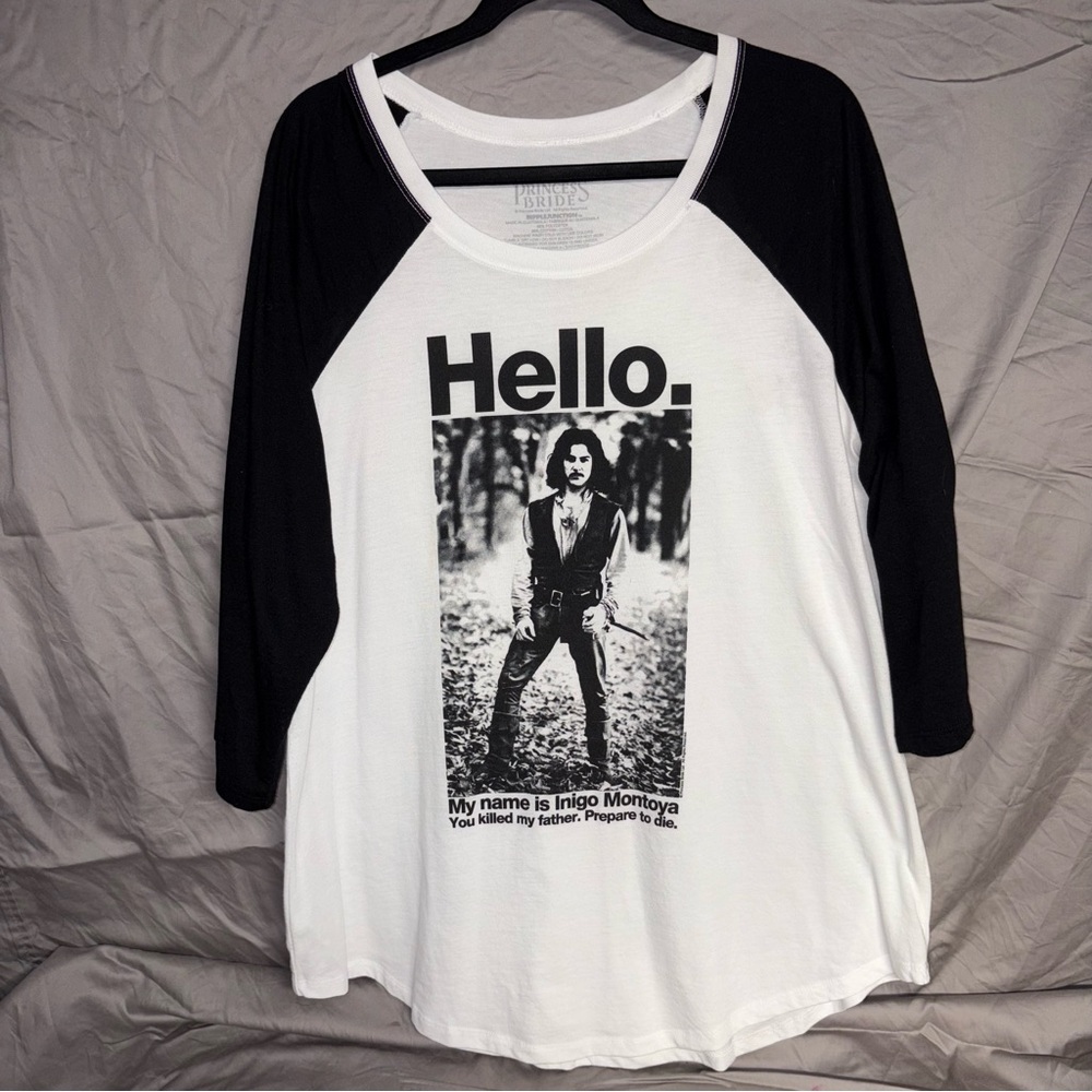 Ripple Junction Black and White Graphic Long Sleeve Tee